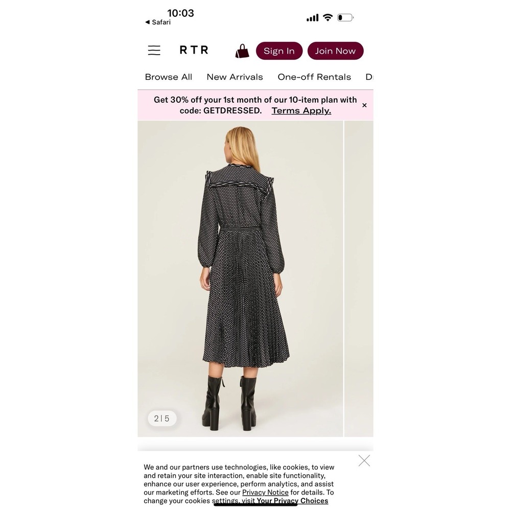 Maje Riplettita Dress Polka Dot Black White Size‎ 40 - Picture 2 of 10